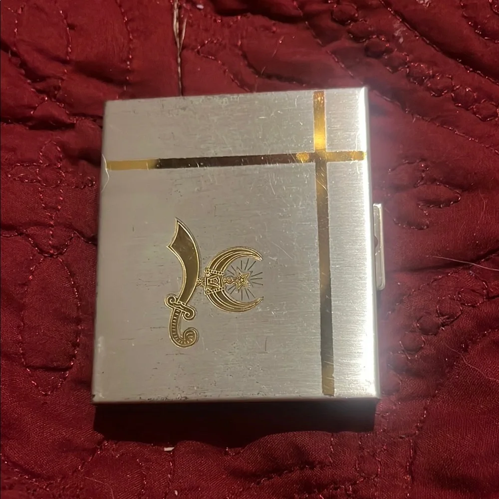 Masonic Silver and Gold Decorative Makeup compact with Mirror Vintage - Picture 1 of 7